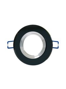 Valencia Sıva Altı Yuvarlak Dekoratif Cam Spot Kasası Siyah Ayna