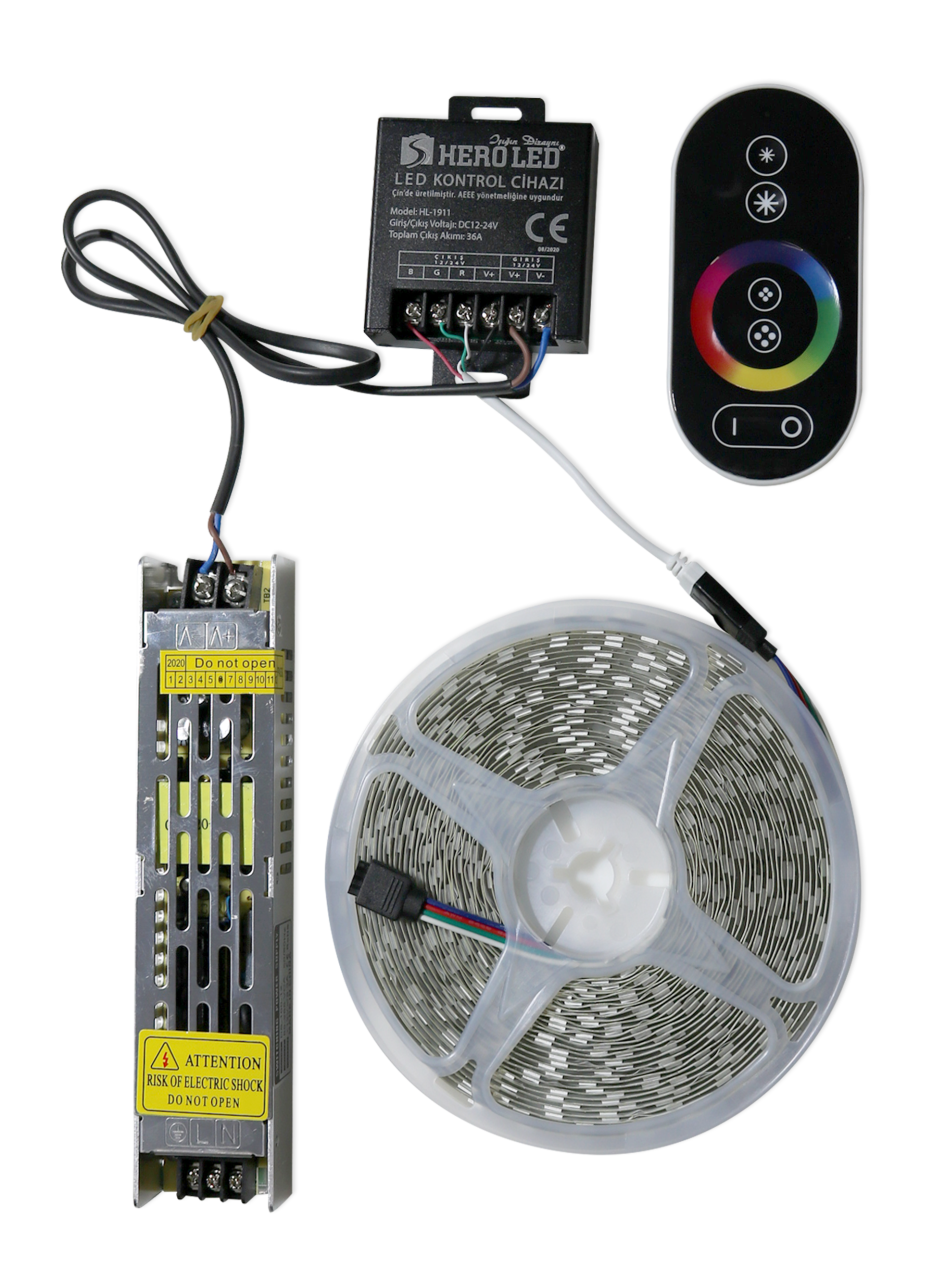 10 METRE 16 RENKLİ RGB TOUCH KUMANDALI SET