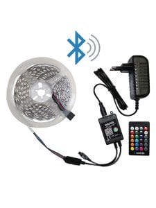 5 MT BLUETOOTH KUMANDALI RGB KONTROL CİHAZI KUMANDA+ŞERİT LED+ADAPTÖR SET