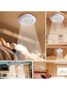 3 Watt Uzaktan Kumandalı Yapışkanlı Kablosuz Pilli Led 3'lü Spot Led Lamba