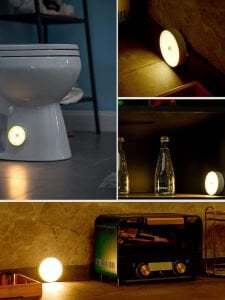 2'li Paket Şarjlı Sensörlü Mıknatıslı Kabin Led Aydınlatma Lamba Koridor Dolap Dekoratif Spot Aydınlatma Natural 4000K