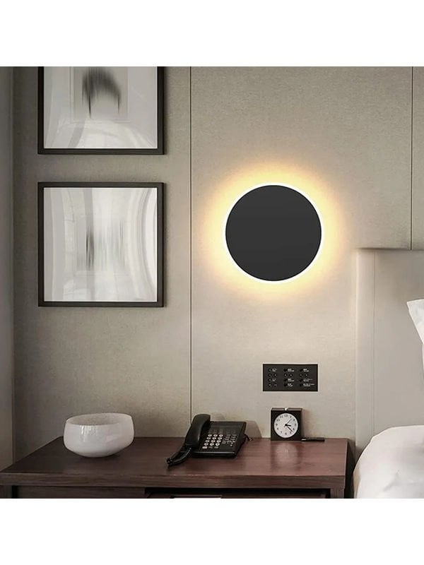 16W Yuvarlak Dokunmatik Duvar Aplik Modern Duvar Lambası 3 Renk Modlu Duvar Aydınlatması