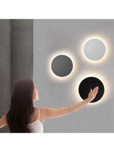 16W Yuvarlak Dokunmatik Duvar Aplik Modern Duvar Lambası 3 Renk Modlu Duvar Aydınlatması