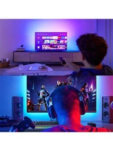 3 Mt USB TV Monitör Arkası Bluetooth Rgb Şerit Led Set 16 Renkli Dekoratif Aydınlatma