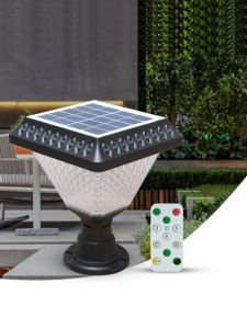 50W Kumandalı Solar Set Üstü Bahçe Armatürü IP65 Beyaz+RGB Renk