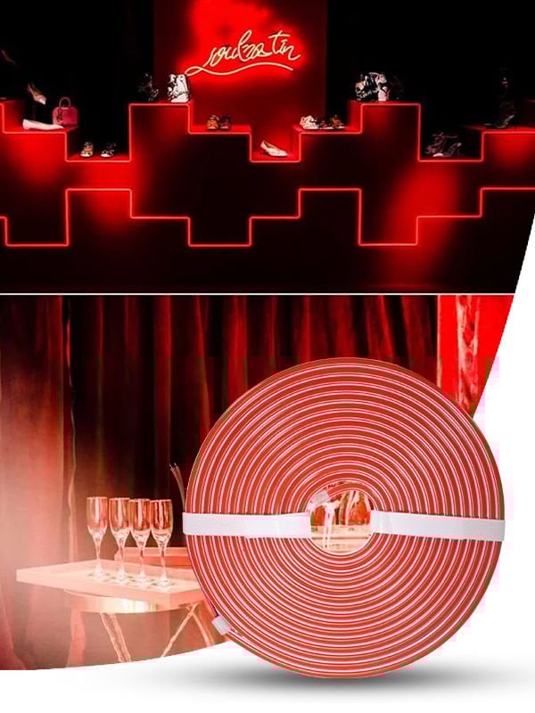 12V NEON ŞERİT LED 5 METRE NEON LED KIRMIZI