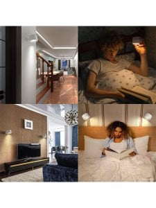5W Çift Taraflı Şarjlı Led Aplik 360° Dönebilir Duvar Aplik
