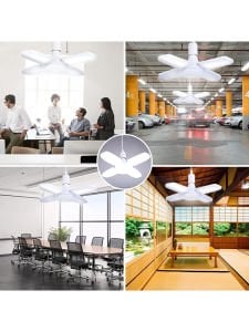 60W 4+1 Pervane Led Ampul Katlanabilir Ampul 4 Kanatlı Süper Güçlü E27 Lamba Beyaz Işık