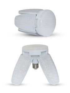 60W 4+1 Kristal Camlı Pervane Led Ampul Katlanabilir Ampul 4 Kanatlı Süper Güçlü E27 Lamba Beyaz Işık