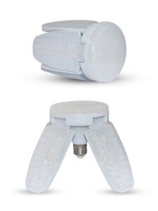 60W 4+1 Kristal Camlı Pervane Led Ampul Katlanabilir Ampul 4 Kanatlı Süper Güçlü E27 Lamba Beyaz Işık