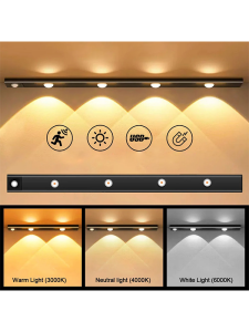 60 cm 6W Hareket Sensörlü Şarjlı Sensörlü Taşınabilir Led Cabinet 3 Renkli