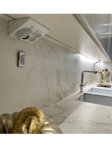 6W Müzik Çalarlı Tezgah Altı Aydınlatma Rgb Ledli Bluetooth Hoparlörlü Kumandalı Mutfak Aydınlatma BEYAZ