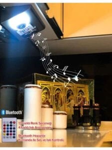 6W Müzik Çalarlı Tezgah Altı Aydınlatma Rgb Ledli Bluetooth Hoparlörlü Kumandalı Mutfak Aydınlatma SİYAH