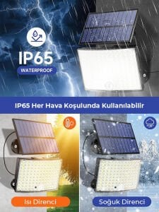 268 Ledli Solar Projektör 60W Güneş Enerjili Hareket Sensörlü Led Projektör