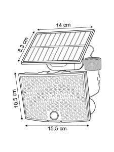 268 Ledli Solar Projektör 60W Güneş Enerjili Hareket Sensörlü Led Projektör