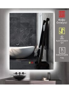 12V Ayna Arkası Dokunmatik Anahtar 2 Tuşlu Buhar Çözücü On-Off Dimmer + Rezistans