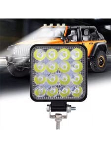12-60 Volt 16 Ledli Projektör Tekne, Karavan, Off Road Sis Farı Lambası Geri Vites Lambası
