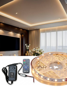 5 Metre 4040 Şerit Led Tak Çalıştır Hazır Set -  Aç Kapat Kumandalı Dimmerlı Şerit Led Set