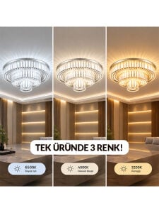 HL-3130 60W MODERN KRİSTAL PİRAMİT LED ARMATÜR TAVAN LAMBASI SIVA ÜSTÜ LAMBA E27 DUY AVİZE