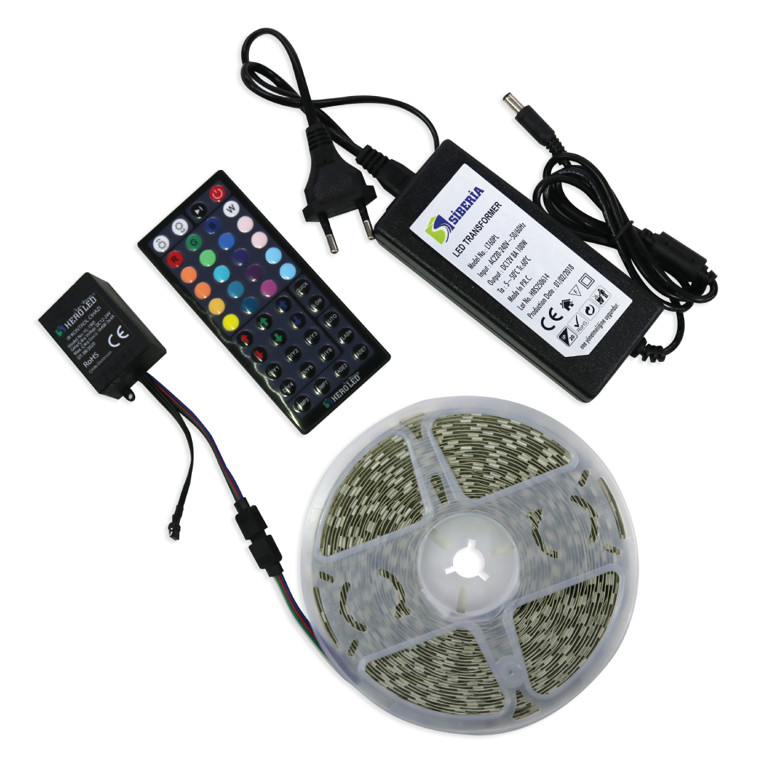 10 METRE 16 RENKLİ RGB SET ŞERİT LED + ADAPTÖR + KUMANDA
