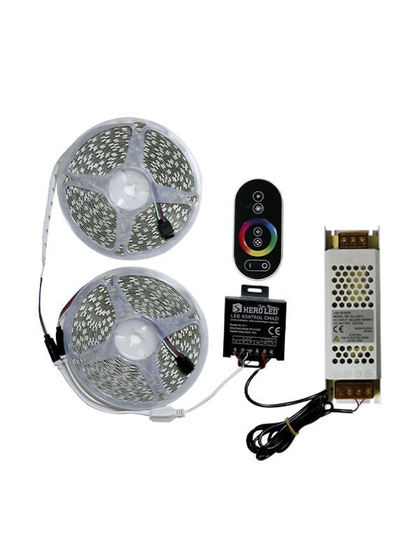 20 METRE 16 RENKLİ RGB SET ŞERİT LED + ADAPTÖR + TOUCH KUMANDA